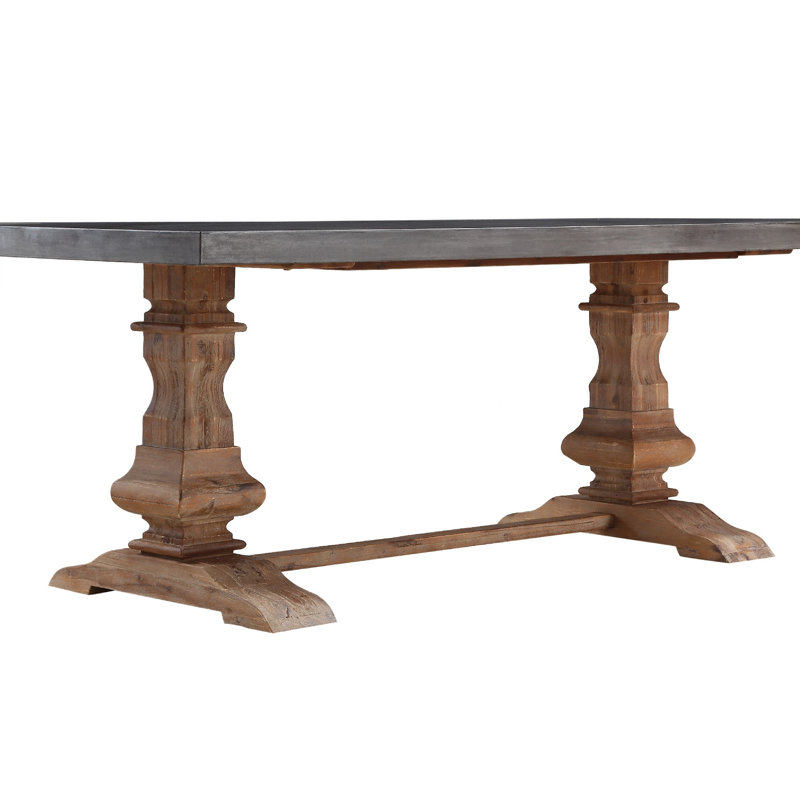 Table de salle à manger à piédestal en béton 83 po Dainara