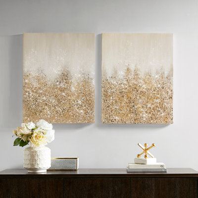 Heavily Embellished 2-Piece Canvas Wall Art Set