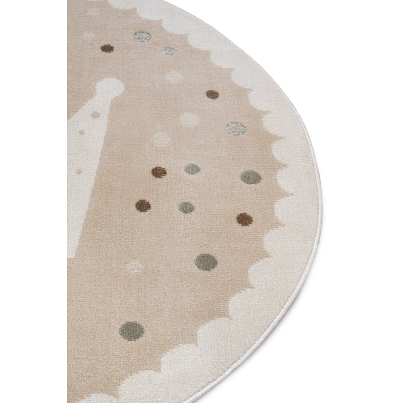 Adventures Children Beige Rug, Round 100cm