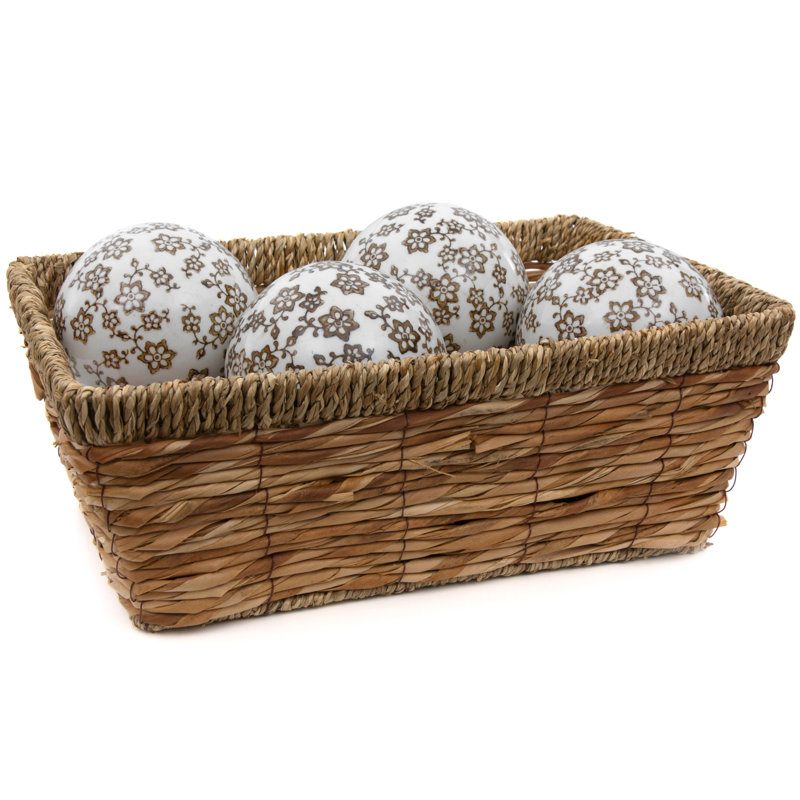 Solt Decorative Ball Set, White/Gold