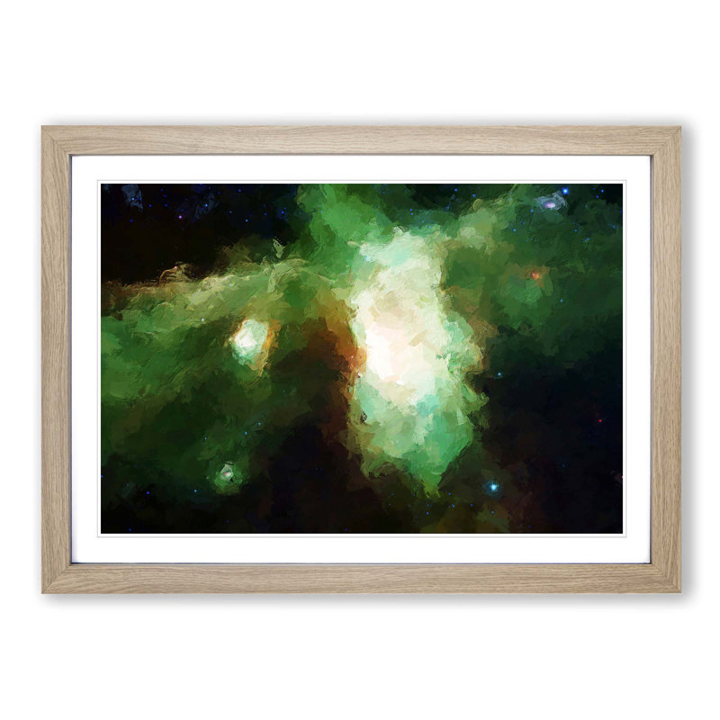 Out of Space Vol.5 in Abstract - Picture Frame Graphic Art Print, 27cm H x 36cm W x 2cm D, Oak Framed