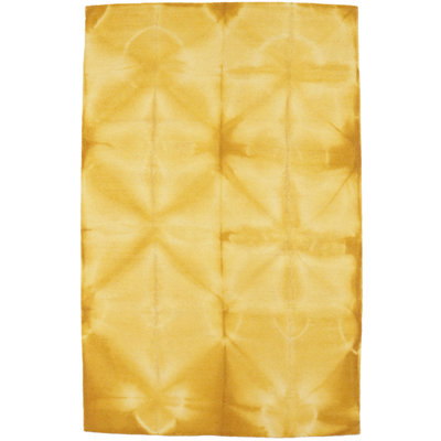 Tapis moderne touffeté à la main jaune doré 5X8 Shallu