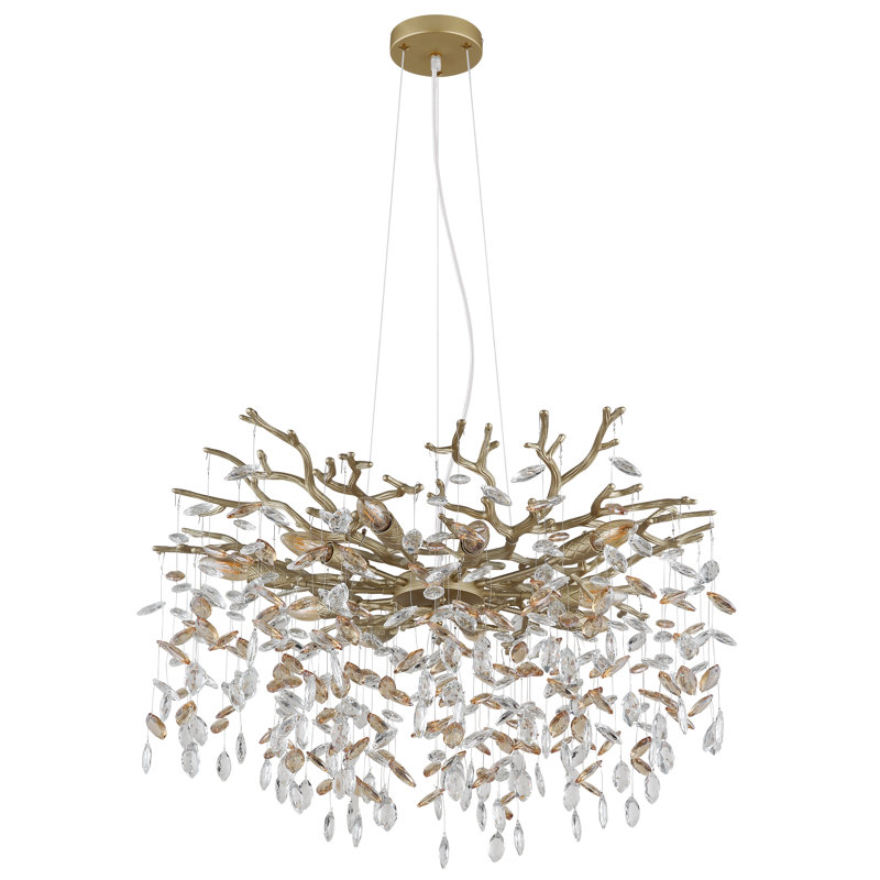 10 - Light Chandelier, Gold, Brown