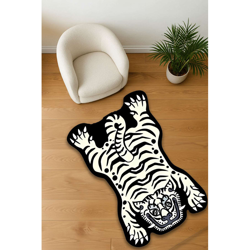 Tapis décoratif monochrome en forme de chasseur