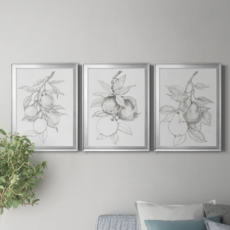 Reproduction encadrée de qualité supérieure - Prête à être suspendue, Cadre argenté, H 42,5 po x l 91,5 po x P 1 po