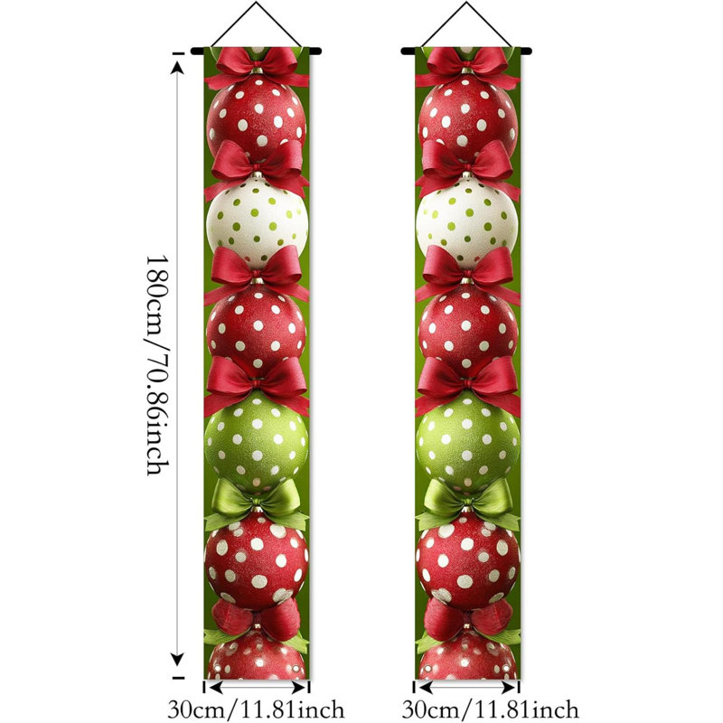 Merry Christmas Doors Banner Ball Porche sign for Christmas Front Front