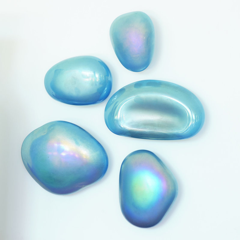5 Piece Glass Wall Gem Set, Lapis