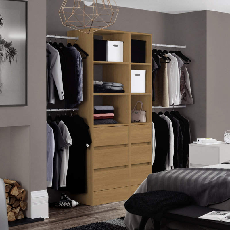 280cm W Manufactured Wood Clothes Storage System, Oak