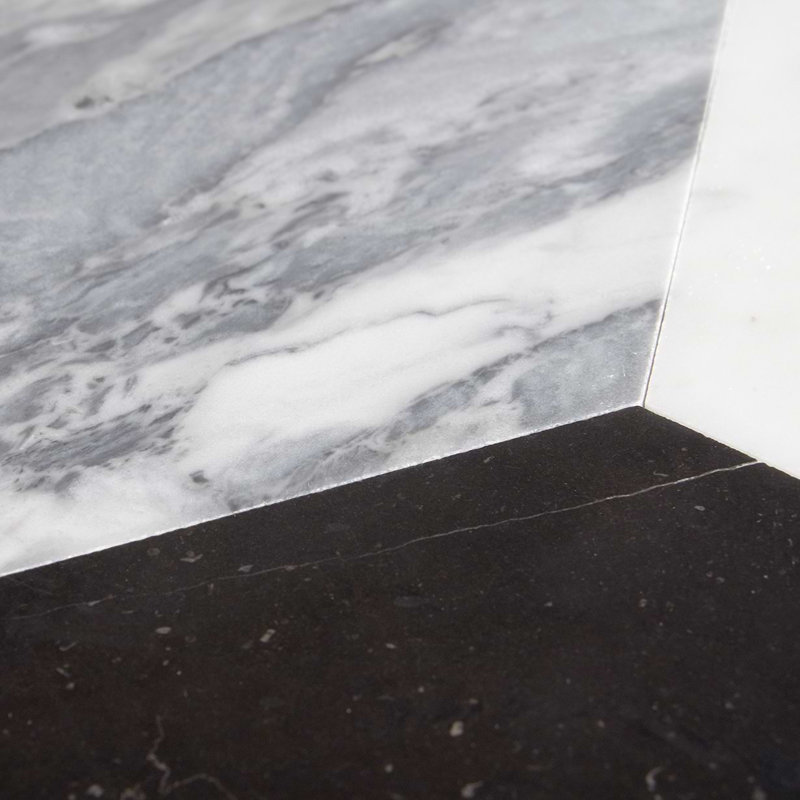 Havasar 8x9 Hexagon Honed Marble Mosaic Tile, Grigio Honed
