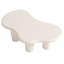 Table basse irrégulière blanc crème avec 4 pieds