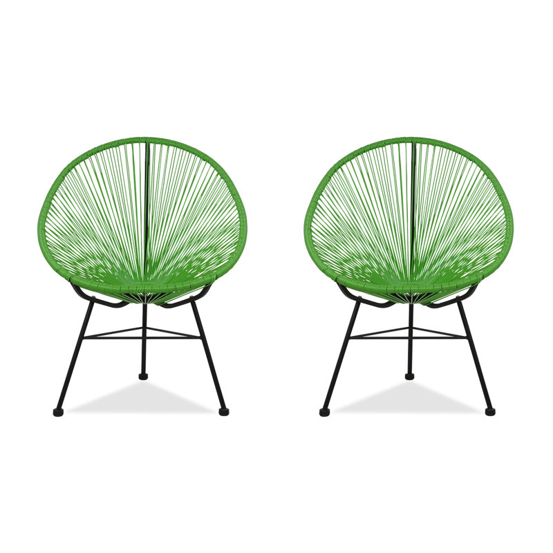 Dawud Outdoor Armless Lounge Chair, Green