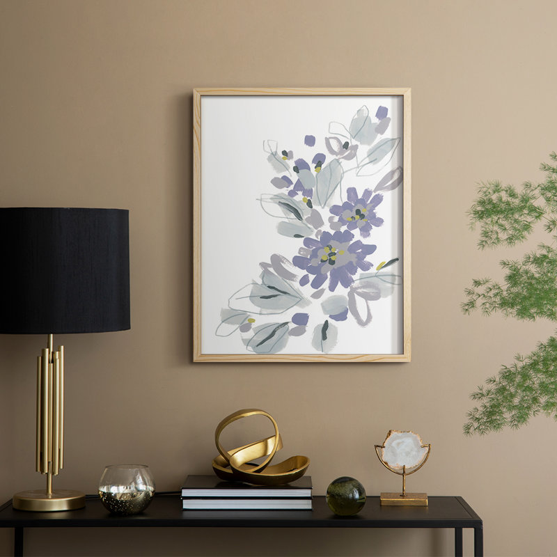 Periwinkle Patch II Framed Print - Solid Wood, 11" H x 9" W