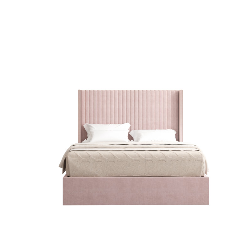 Barkat Upholstered Ottoman Storage Bed, Double (4'6), Pink