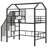 Metal Loft Bed with roof design and a storage box, Twin-594968127