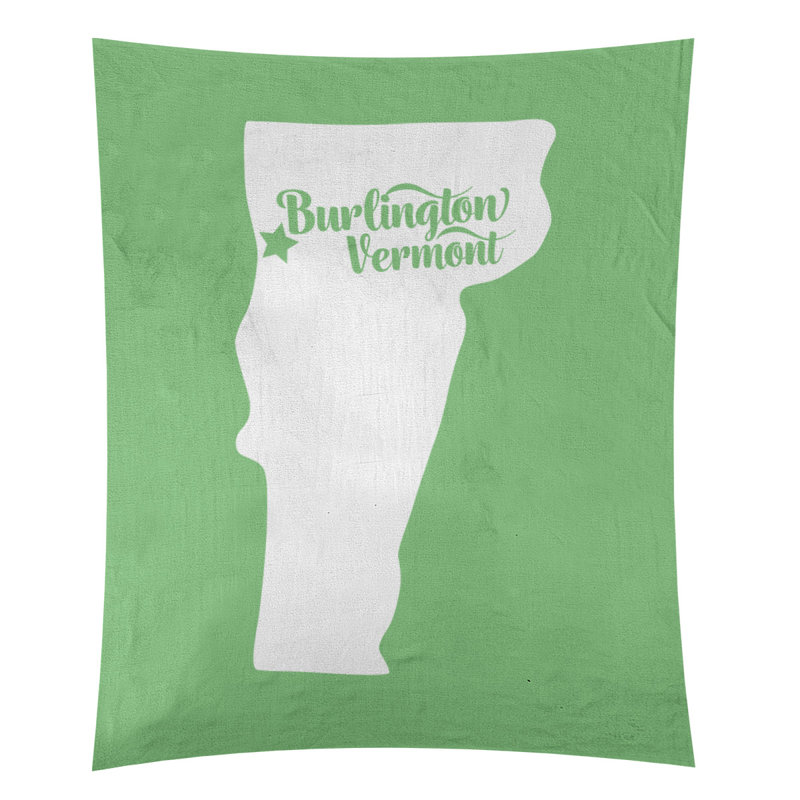 Tapisserie murale Burlington Vermont, H 27,5 po x l 37,5 po, Vert