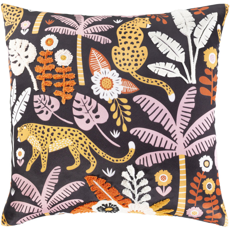 Floral Throw Pillow, Poly Fill, 18" x 18"