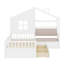 Lit House avec canapé, lit plateforme avec deux tiroirs et tablette de rangement-1217940153