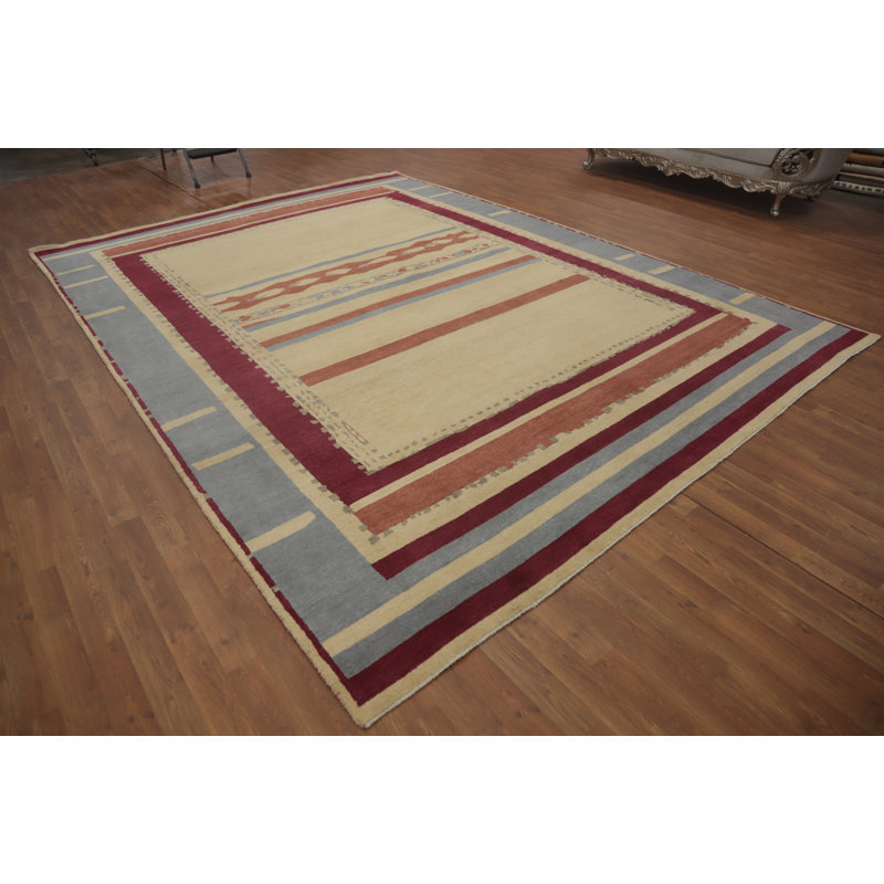 Tapis de style oriental à teinture végétale 9 x 12