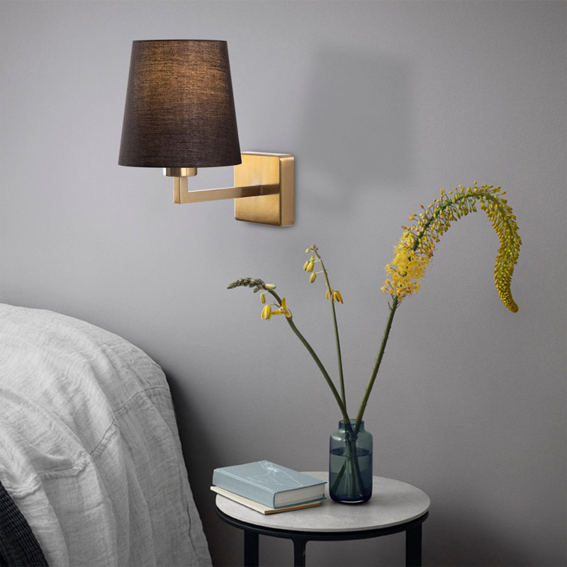 Gilmore Armed Sconce, Black, Gold