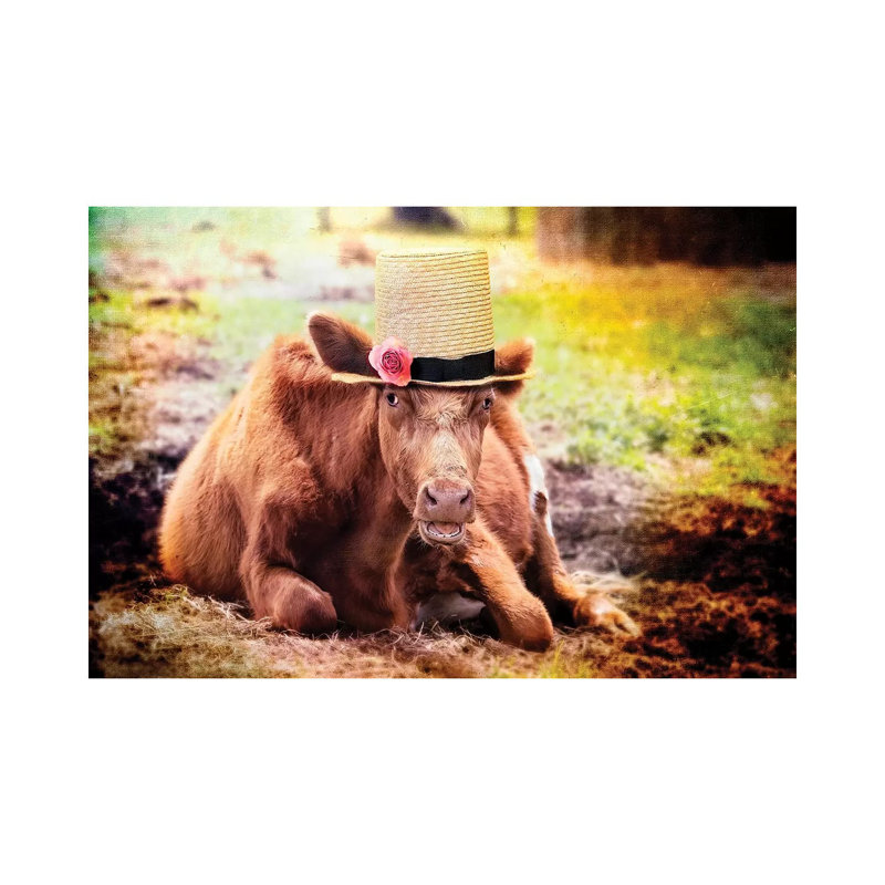 Miss Rose The Cow by Karen Burke - Wrapped Canvas Print, 66.04 cm H x 45.72 cm W