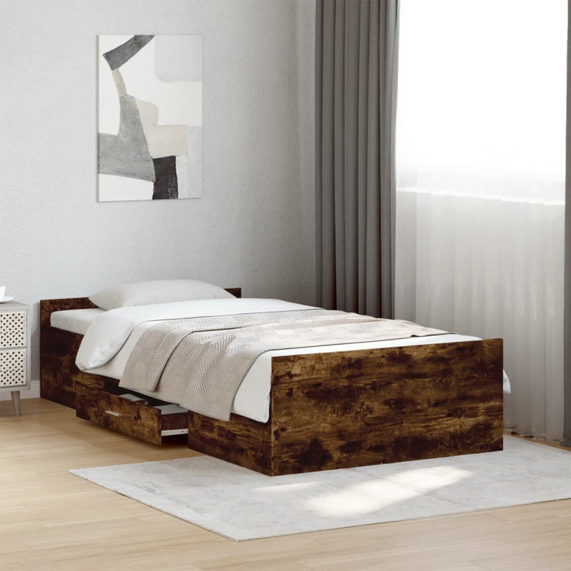 Peltz Bed, Smoked Oak, Small Single (2'6)