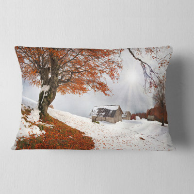 Coussin lombaire neige en automne