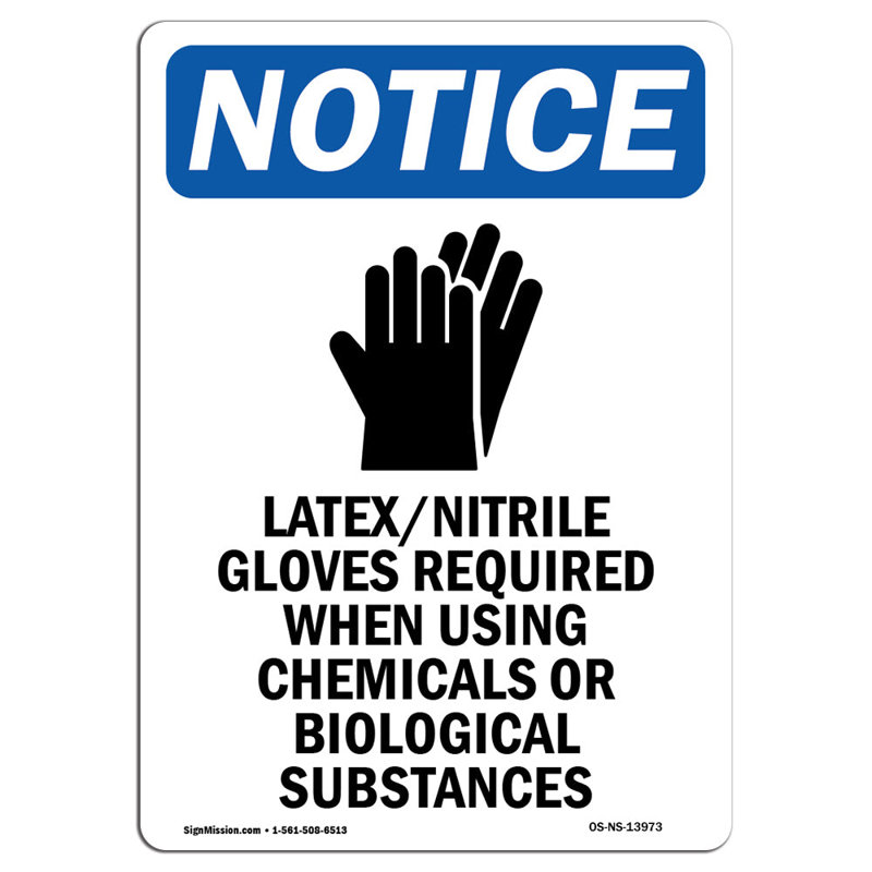 Latex Gloves Sign