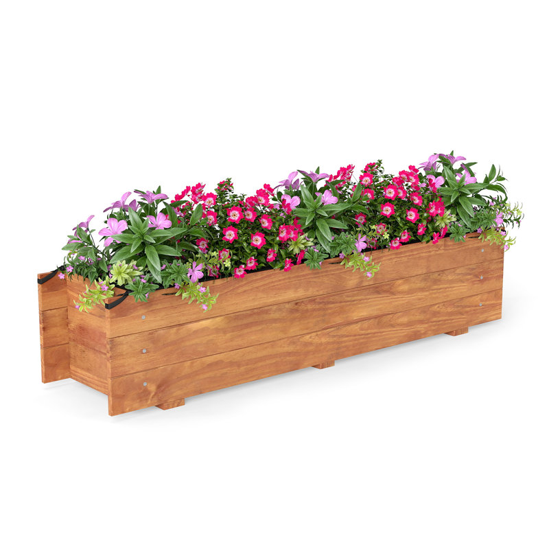 Boîte à fleurs en bois massif Makenzey