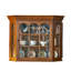 Armoire murale 35,83 "en bois massif de chêne rétro, armoire en verre, présentoir à tasses à café et rangement