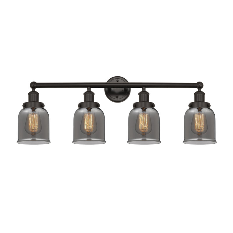 Éclairage pour meuble-lavabo à 4 lumières à intensité variable Asheton, Plaqué couleur fumée, Bronze huilé