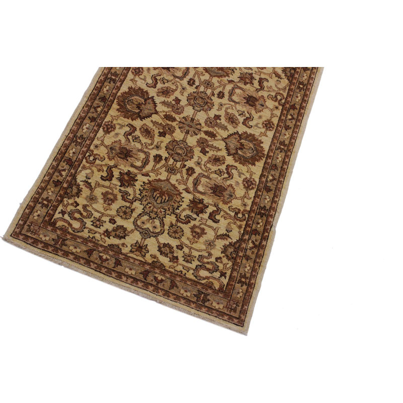 Tapis de couloir oriental en laine noué à la main 3 pi 2 po x 10 pi 4 po Fenwick Landing
