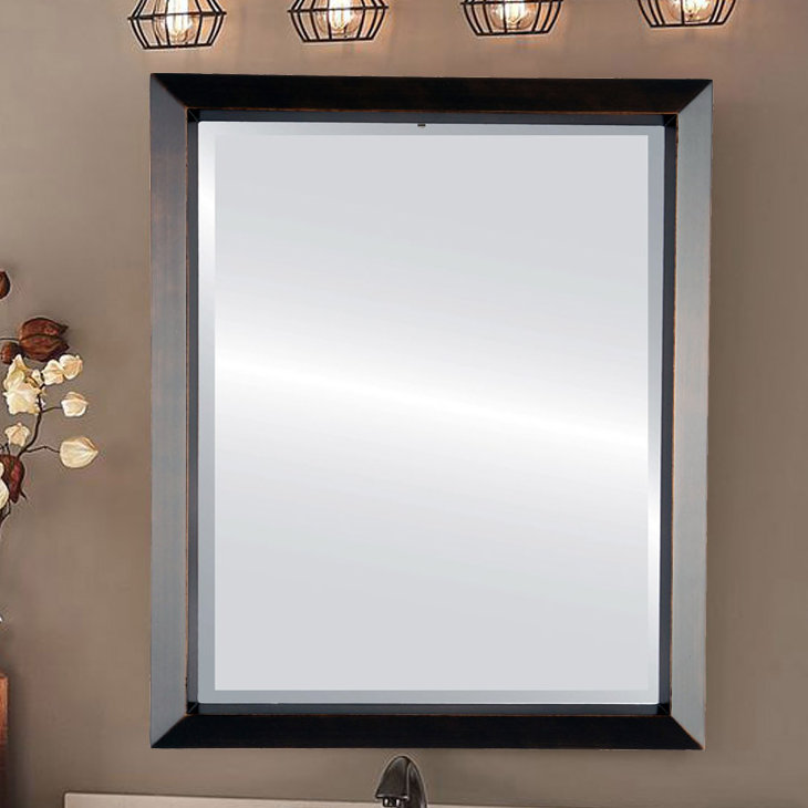 Gatica Rectangle Mirror, 26" x 20", Rubbed Bronze