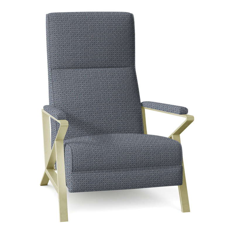Infinity Recliner, Brushed Brass, Perigold Rise Indigo
