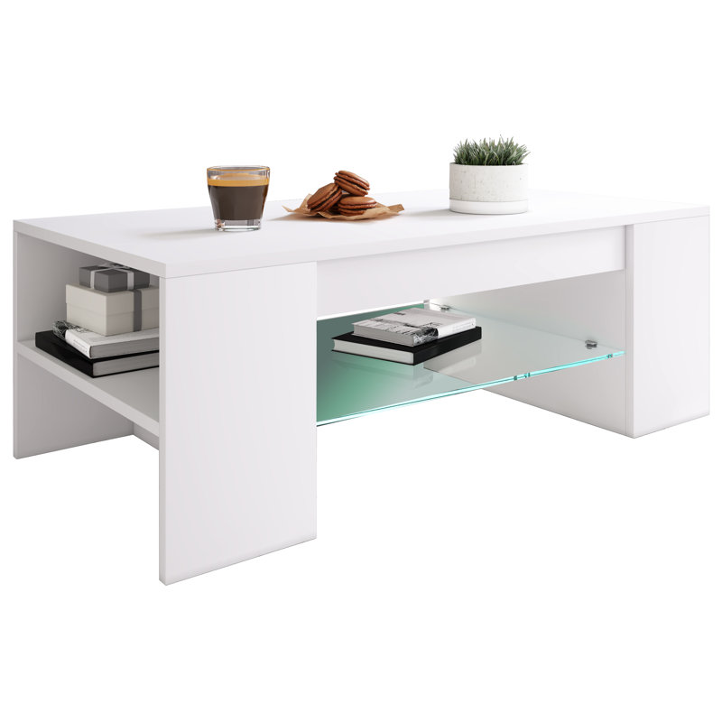 Cohette Coffee Table with Storage, White