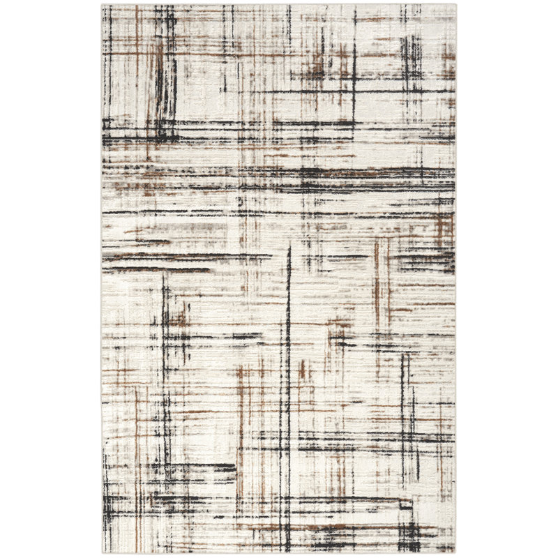 Calvin Klein Captivating Ivory Multicolor Modern Indoor Rug, Rectangle 3'2" x 5'