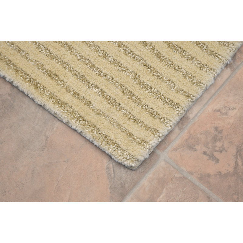 Ensemble de tapis de bain en nylon 3 pièces avec envers antidérapant Viridian, Lin
