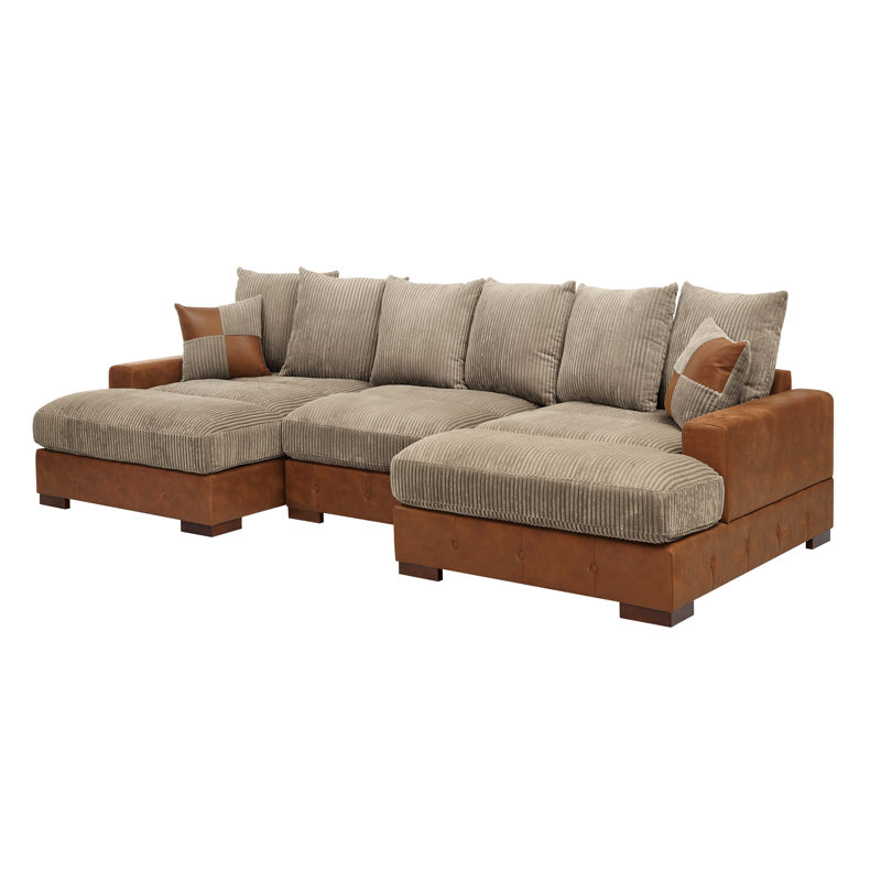 Coastal Luxe Modular Sofa, Camel/Brown Corduroy