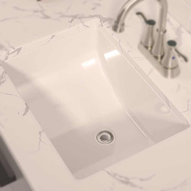 Lavabo pour salle de bain Lavabo de salle de bain rectangulaire en porcelaine blanche