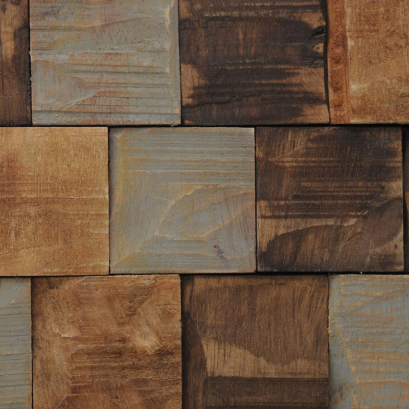 Tuile de look de bois 9" x 13" kayu contours Terra
