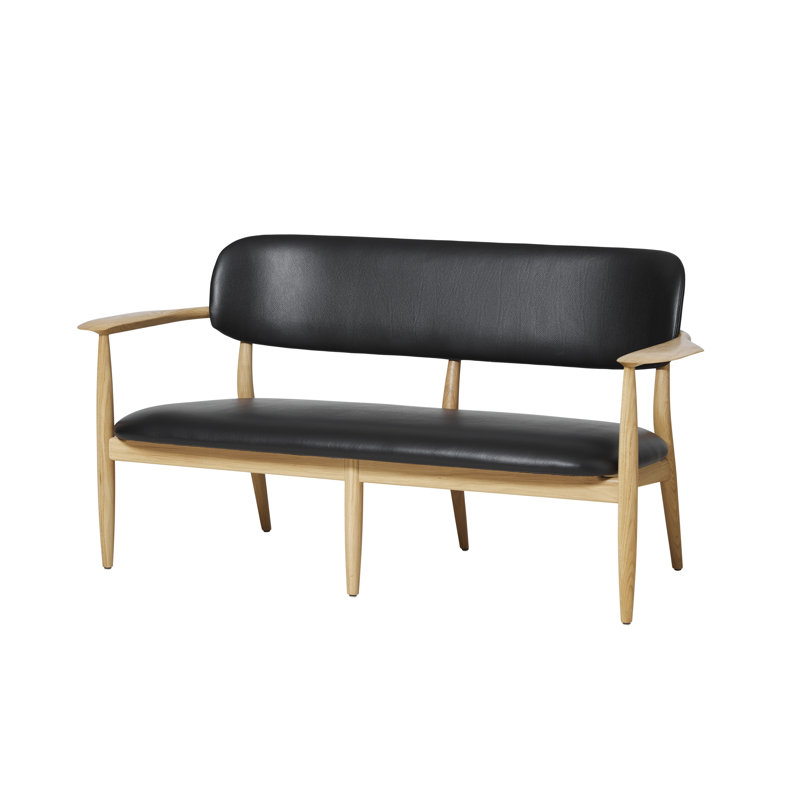 Slow Upholstered Bench, Dark Brown Oak, Steelcut Trio 796