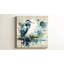 Blue Reverie - Héron abstrait sur toile-97768907