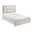 1Pc Modern Luxury Queen Bed Upholstered Headboard With LED Lighting Wooden Bedroom Furniture Antique White Finish And Gold