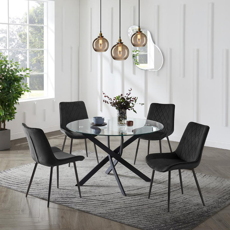 Danta 4 - Person Dining Set, Black