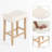25.75" H Mid-Century Modern Saddle Stool Backless Upholstered Counter Stool with Wood Frame-867278261-867278260