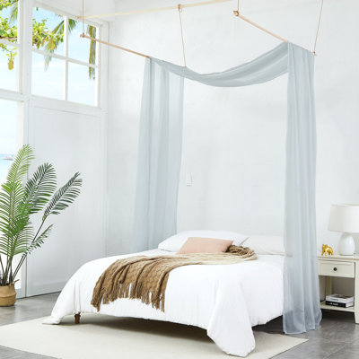 Polyester Ties Bed Canopy Curtains