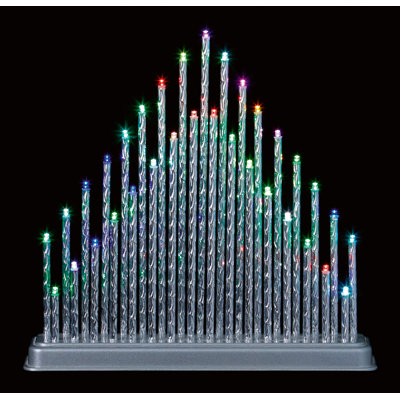 33 Multi Coloured LED Metallic Candlebridge