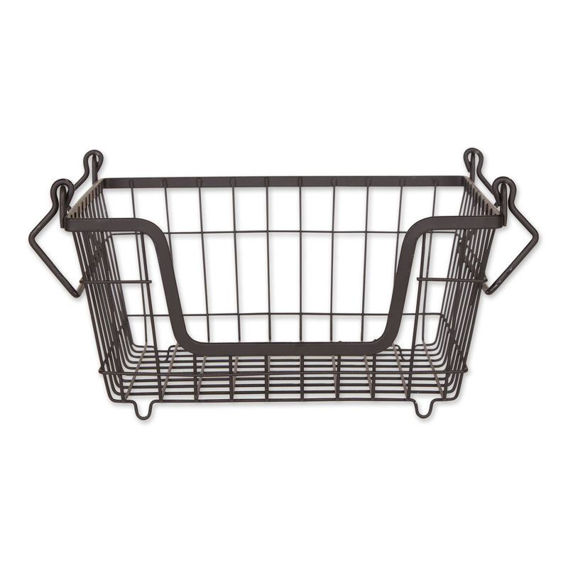Panier en métal, Noir, H 6 po x l 11 po x P 11 po