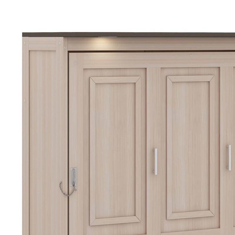 Grand lit escamotable avec lumières DEL et armoire murale pliable peu encombrante