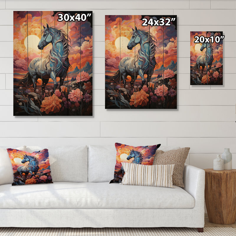 Carousel Carousel Dreams on Wood Print, H 20 po x l 10 po x P 0,78 po