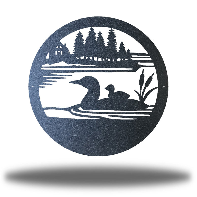 Décoration murale d'extérieur Campo Duck Pond, Noir, H 36 po x l 36 po x P 0,01 po